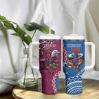 Eagles And Knights Rugby Tumbler With Handle Aboriginal Mix Polynesian Pattern