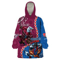 Personalised Eagles And Knights Rugby Wearable Blanket Hoodie Aboriginal Mix Polynesian Pattern