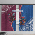 Personalised Eagles And Knights Rugby Window Curtain Aboriginal Mix Polynesian Pattern