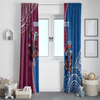 Personalised Eagles And Knights Rugby Window Curtain Aboriginal Mix Polynesian Pattern