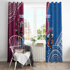 Personalised Eagles And Knights Rugby Window Curtain Aboriginal Mix Polynesian Pattern