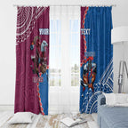 Personalised Eagles And Knights Rugby Window Curtain Aboriginal Mix Polynesian Pattern