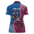 Personalised Eagles And Knights Rugby Women Polo Shirt Aboriginal Mix Polynesian Pattern