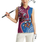 Personalised Eagles And Knights Rugby Women Sleeveless Polo Shirt Aboriginal Mix Polynesian Pattern