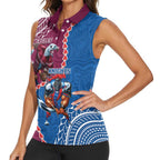 Personalised Eagles And Knights Rugby Women Sleeveless Polo Shirt Aboriginal Mix Polynesian Pattern