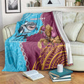 Personalised Sharks And Broncos Rugby Blanket Aboriginal Mix Polynesian Pattern