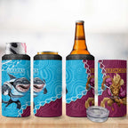 Sharks And Broncos Rugby 4 in 1 Can Cooler Tumbler Aboriginal Mix Polynesian Pattern