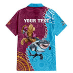 Personalised Sharks And Broncos Rugby Family Matching Mermaid Dress and Hawaiian Shirt Aboriginal Mix Polynesian Pattern