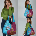 Personalised Sharks And Broncos Rugby Grocery Bag Aboriginal Mix Polynesian Pattern