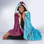 Personalised Sharks And Broncos Rugby Hooded Blanket Aboriginal Mix Polynesian Pattern
