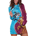 Personalised Sharks And Broncos Rugby Hoodie Dress Aboriginal Mix Polynesian Pattern