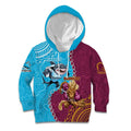 Personalised Sharks And Broncos Rugby Kid Hoodie Aboriginal Mix Polynesian Pattern