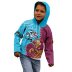Personalised Sharks And Broncos Rugby Kid Hoodie Aboriginal Mix Polynesian Pattern