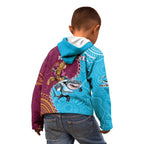 Personalised Sharks And Broncos Rugby Kid Hoodie Aboriginal Mix Polynesian Pattern