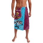 Personalised Sharks And Broncos Rugby Lavalava Aboriginal Mix Polynesian Pattern