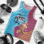 Personalised Sharks And Broncos Rugby Men Tank Top Aboriginal Mix Polynesian Pattern