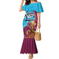 Personalised Sharks And Broncos Rugby Mermaid Dress Aboriginal Mix Polynesian Pattern
