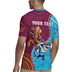 Personalised Sharks And Broncos Rugby Rugby Jersey Aboriginal Mix Polynesian Pattern