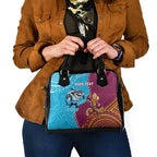 Personalised Sharks And Broncos Rugby Shoulder Handbag Aboriginal Mix Polynesian Pattern