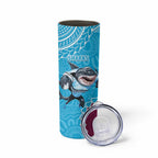 Sharks And Broncos Rugby Skinny Tumbler Aboriginal Mix Polynesian Pattern