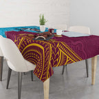 Personalised Sharks And Broncos Rugby Tablecloth Aboriginal Mix Polynesian Pattern