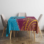 Personalised Sharks And Broncos Rugby Tablecloth Aboriginal Mix Polynesian Pattern