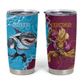 Sharks And Broncos Rugby Tumbler Cup Aboriginal Mix Polynesian Pattern