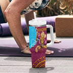 Sharks And Broncos Rugby Tumbler With Handle Aboriginal Mix Polynesian Pattern