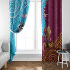 Personalised Sharks And Broncos Rugby Window Curtain Aboriginal Mix Polynesian Pattern