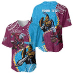 Personalised Eagles And Titans Rugby Baseball Jersey Aboriginal Mix Polynesian Pattern