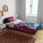Personalised Eagles And Titans Rugby Bedding Set Aboriginal Mix Polynesian Pattern