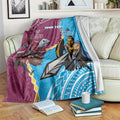Personalised Eagles And Titans Rugby Blanket Aboriginal Mix Polynesian Pattern