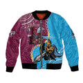 Personalised Eagles And Titans Rugby Bomber Jacket Aboriginal Mix Polynesian Pattern