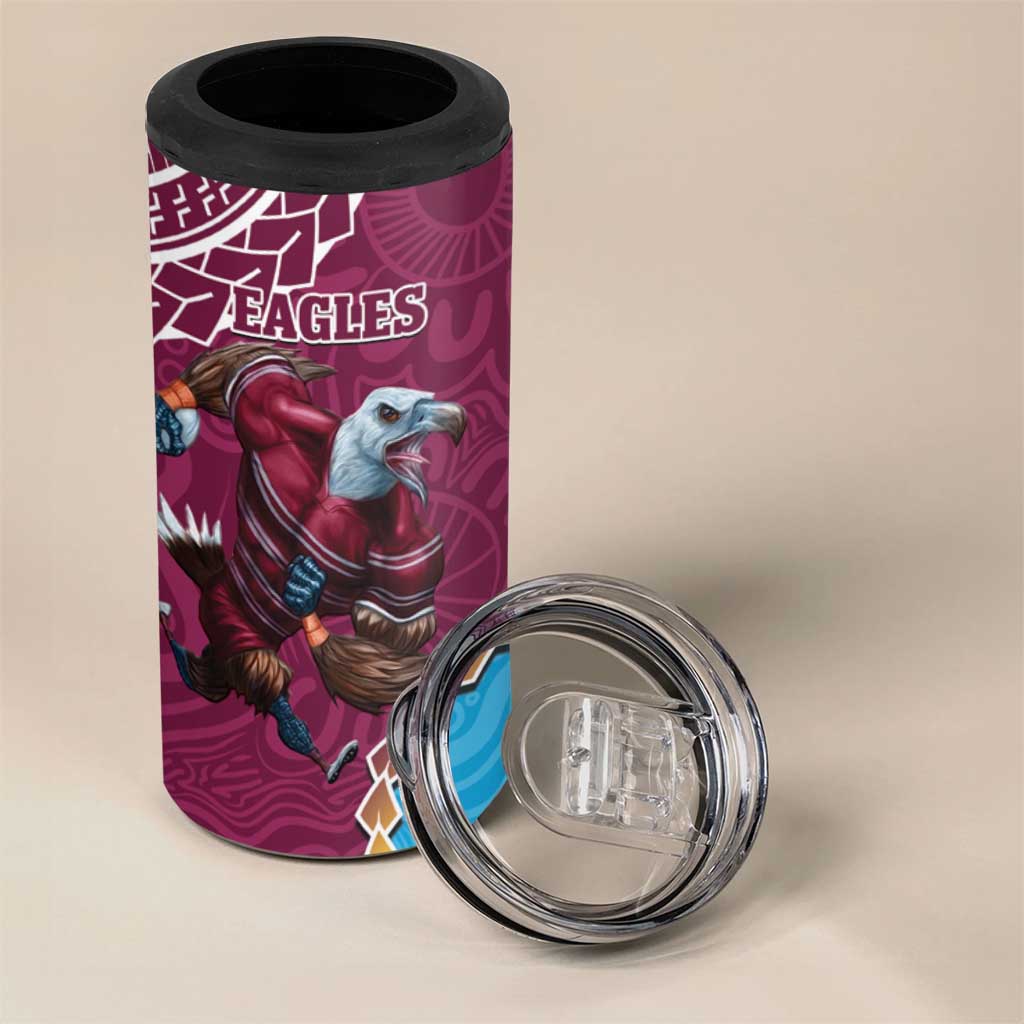 Eagles And Titans Rugby 4 in 1 Can Cooler Tumbler Aboriginal Mix Polynesian Pattern