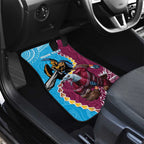 Personalised Eagles And Titans Rugby Car Mats Aboriginal Mix Polynesian Pattern