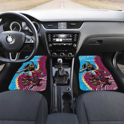 Personalised Eagles And Titans Rugby Car Mats Aboriginal Mix Polynesian Pattern