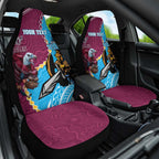 Personalised Eagles And Titans Rugby Car Seat Cover Aboriginal Mix Polynesian Pattern