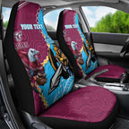 Personalised Eagles And Titans Rugby Car Seat Cover Aboriginal Mix Polynesian Pattern