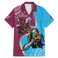 Personalised Eagles And Titans Rugby Family Matching Mermaid Dress and Hawaiian Shirt Aboriginal Mix Polynesian Pattern