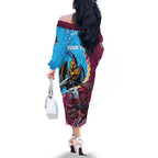 Personalised Eagles And Titans Rugby Family Matching Off The Shoulder Long Sleeve Dress and Hawaiian Shirt Aboriginal Mix Polynesian Pattern