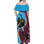 Personalised Eagles And Titans Rugby Family Matching Off Shoulder Maxi Dress and Hawaiian Shirt Aboriginal Mix Polynesian Pattern