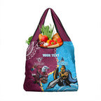Personalised Eagles And Titans Rugby Grocery Bag Aboriginal Mix Polynesian Pattern