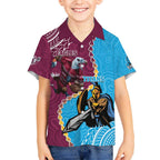 Personalised Eagles And Titans Rugby Hawaiian Shirt Aboriginal Mix Polynesian Pattern