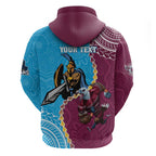 Personalised Eagles And Titans Rugby Hoodie Aboriginal Mix Polynesian Pattern