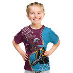 Personalised Eagles And Titans Rugby Kid T Shirt Aboriginal Mix Polynesian Pattern