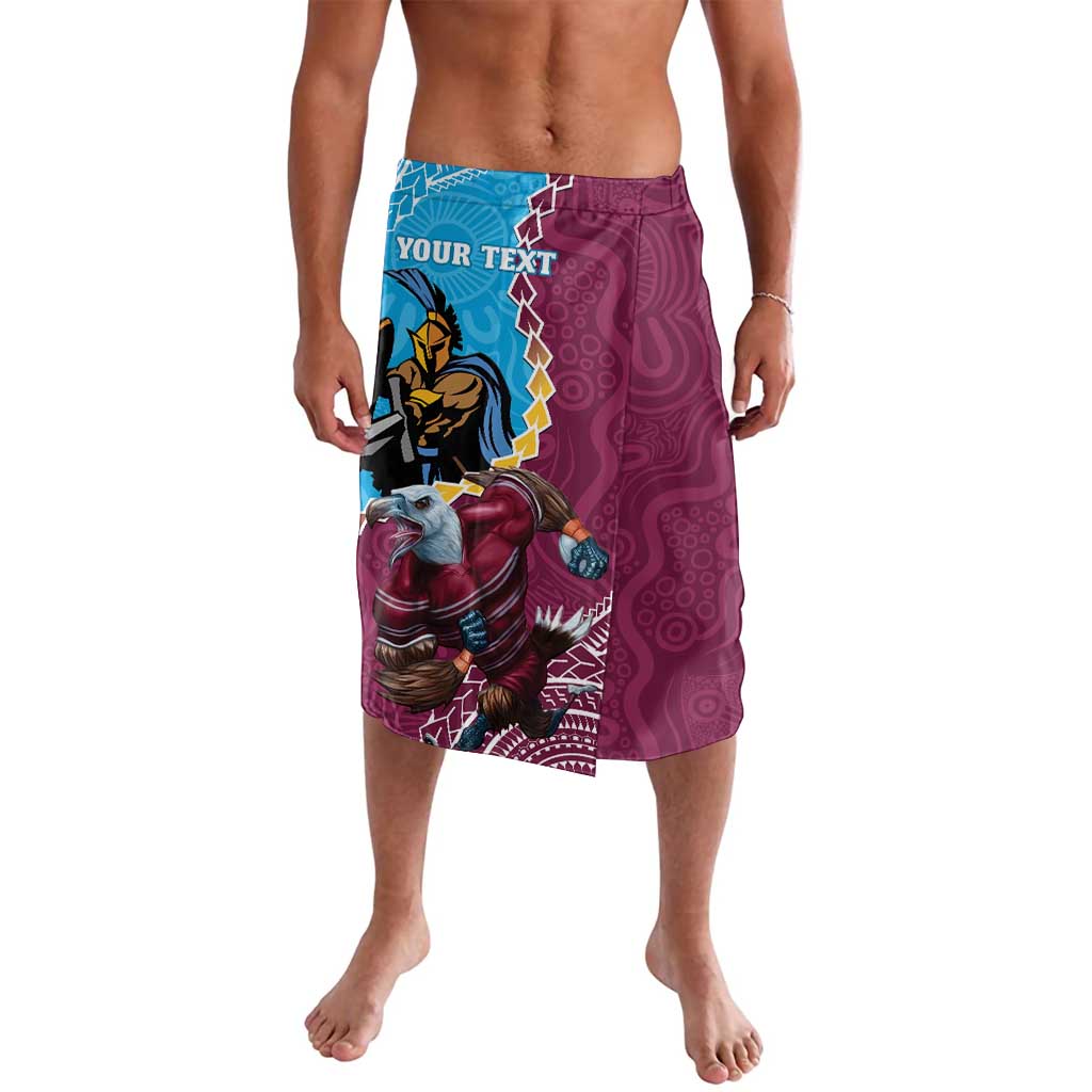 Personalised Eagles And Titans Rugby Lavalava Aboriginal Mix Polynesian Pattern