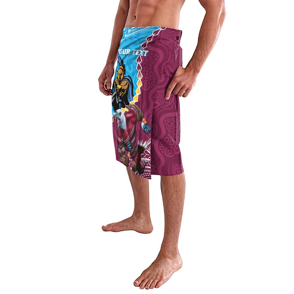 Personalised Eagles And Titans Rugby Lavalava Aboriginal Mix Polynesian Pattern