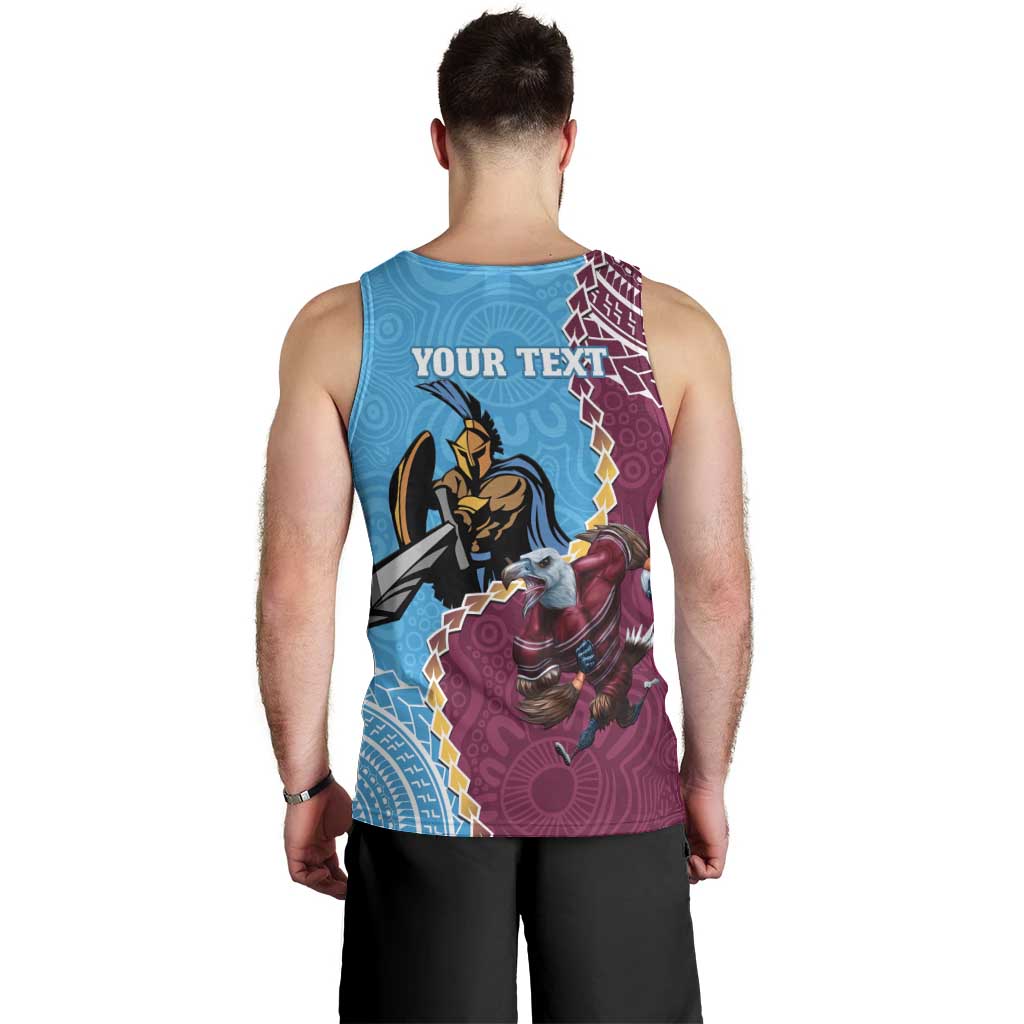 Personalised Eagles And Titans Rugby Men Tank Top Aboriginal Mix Polynesian Pattern