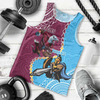 Personalised Eagles And Titans Rugby Men Tank Top Aboriginal Mix Polynesian Pattern