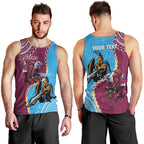 Personalised Eagles And Titans Rugby Men Tank Top Aboriginal Mix Polynesian Pattern